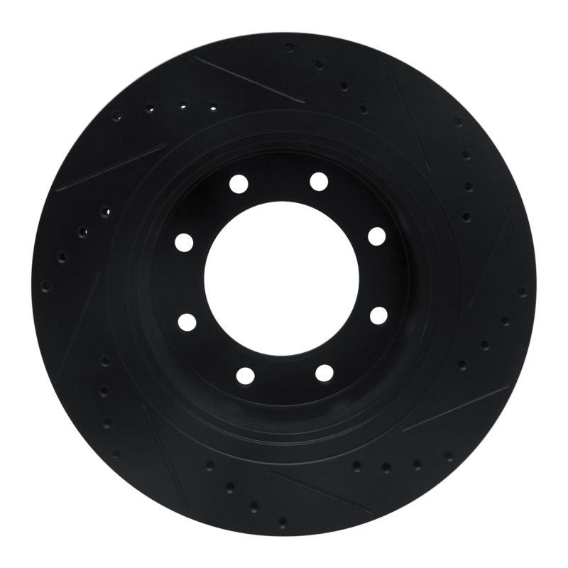 Nissan NV1500 Brake Rotor (1) - Front Left - R1 Concepts - Drilled & Slotted - Black - `12-`21